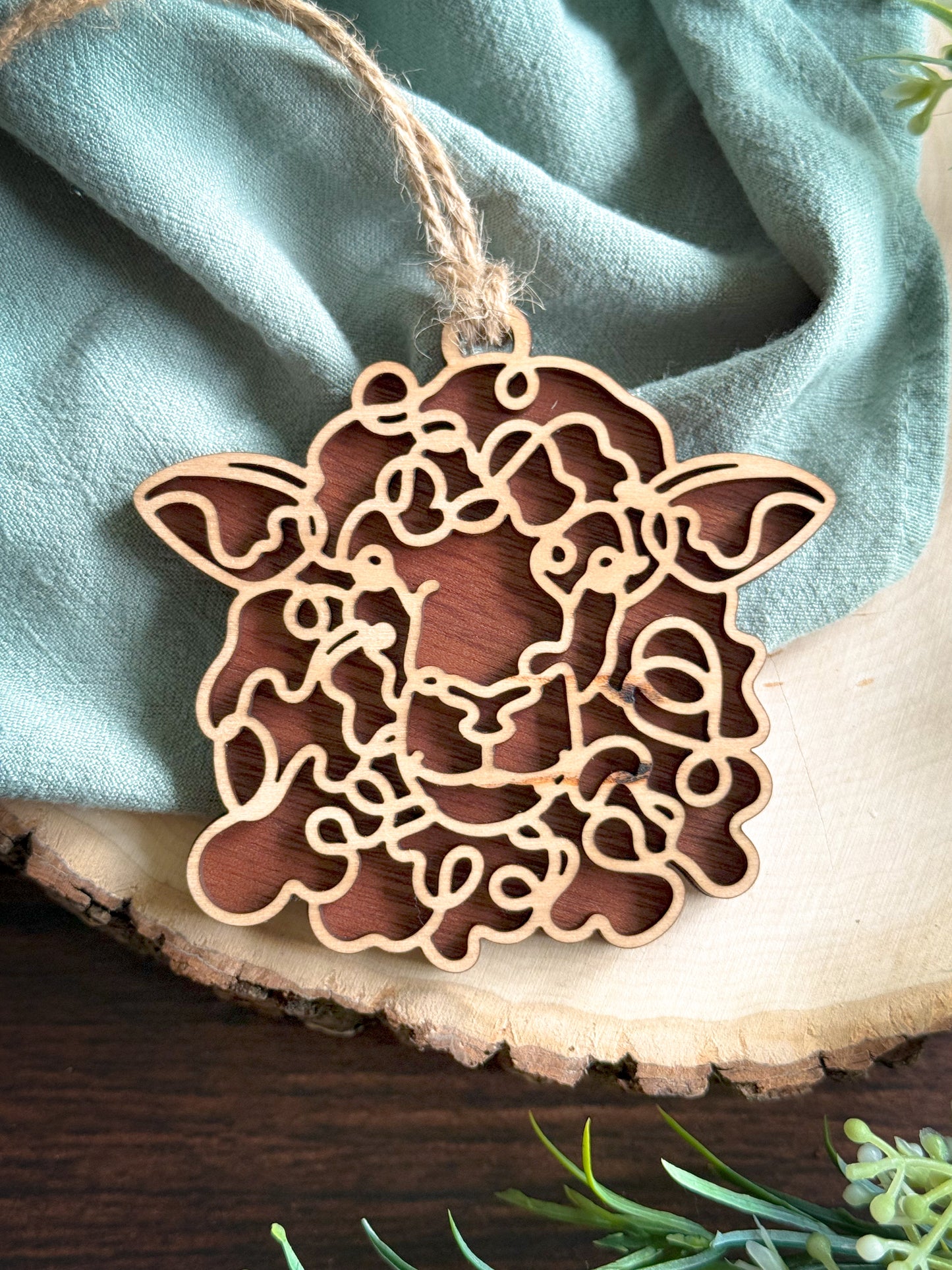 Farm Animal Line Art Ornament