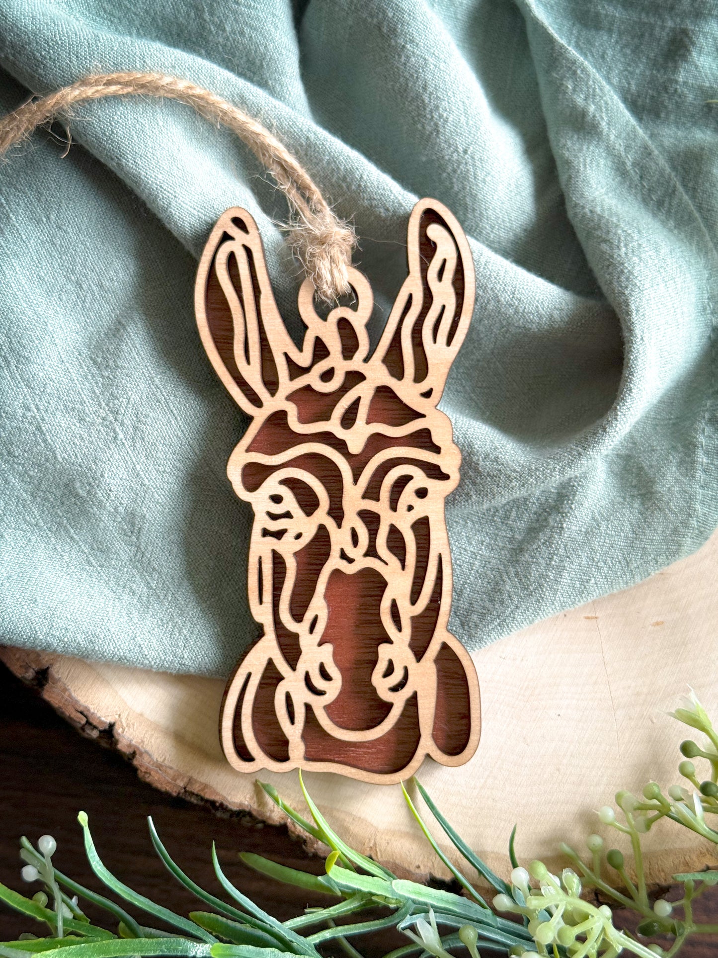 Farm Animal Line Art Ornament