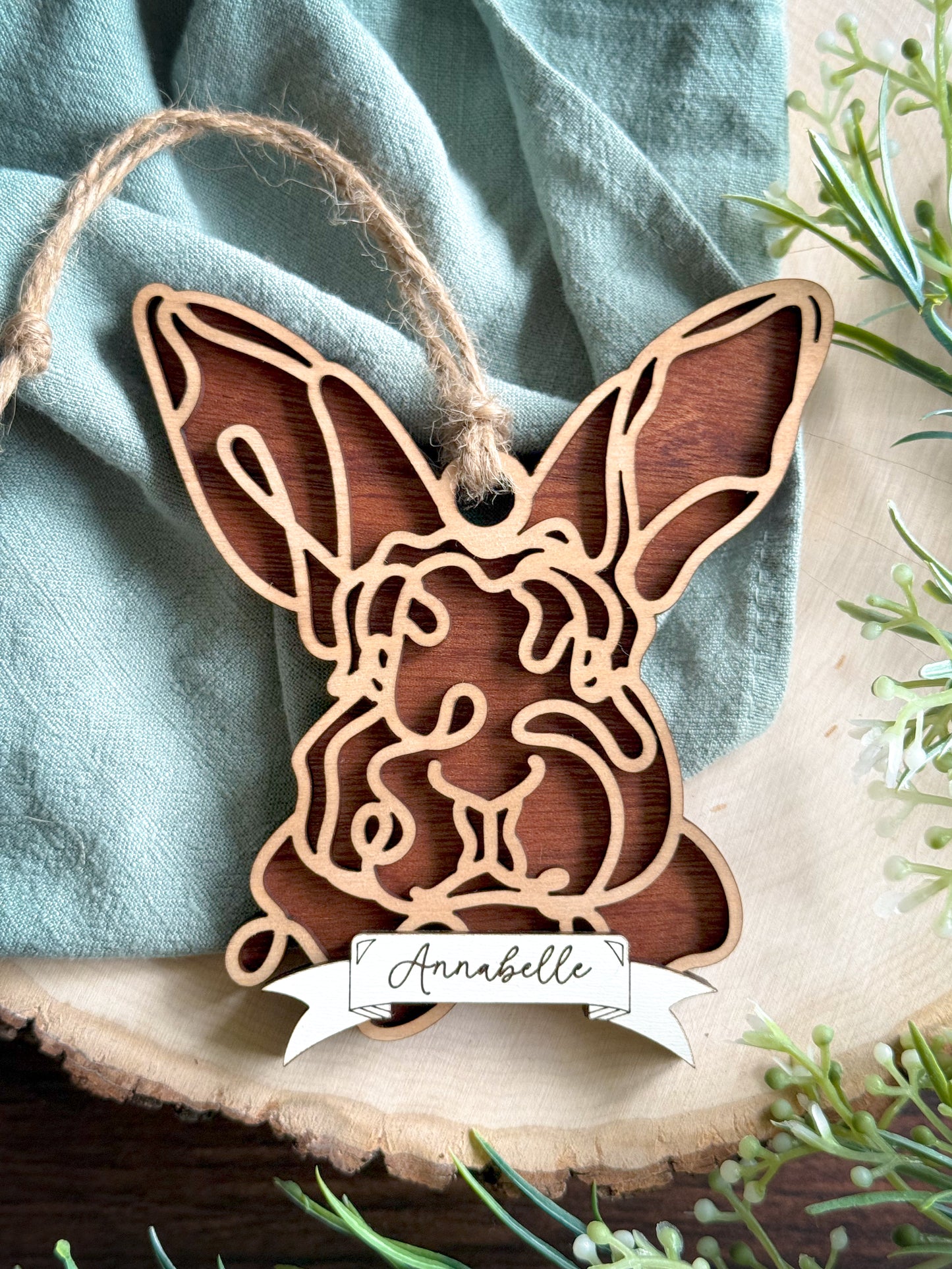 Farm Animal Line Art Ornament