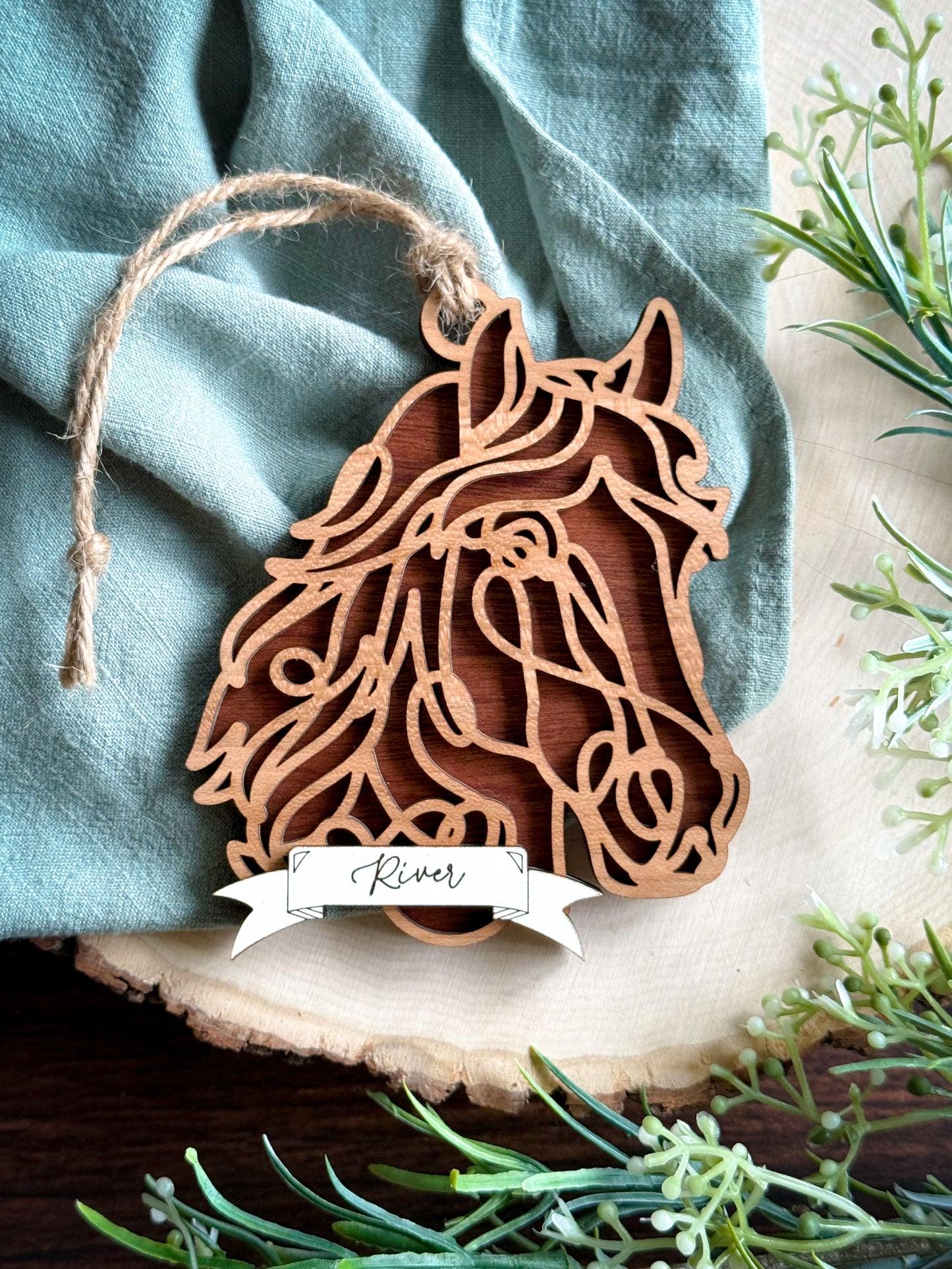 Farm Animal Line Art Ornament