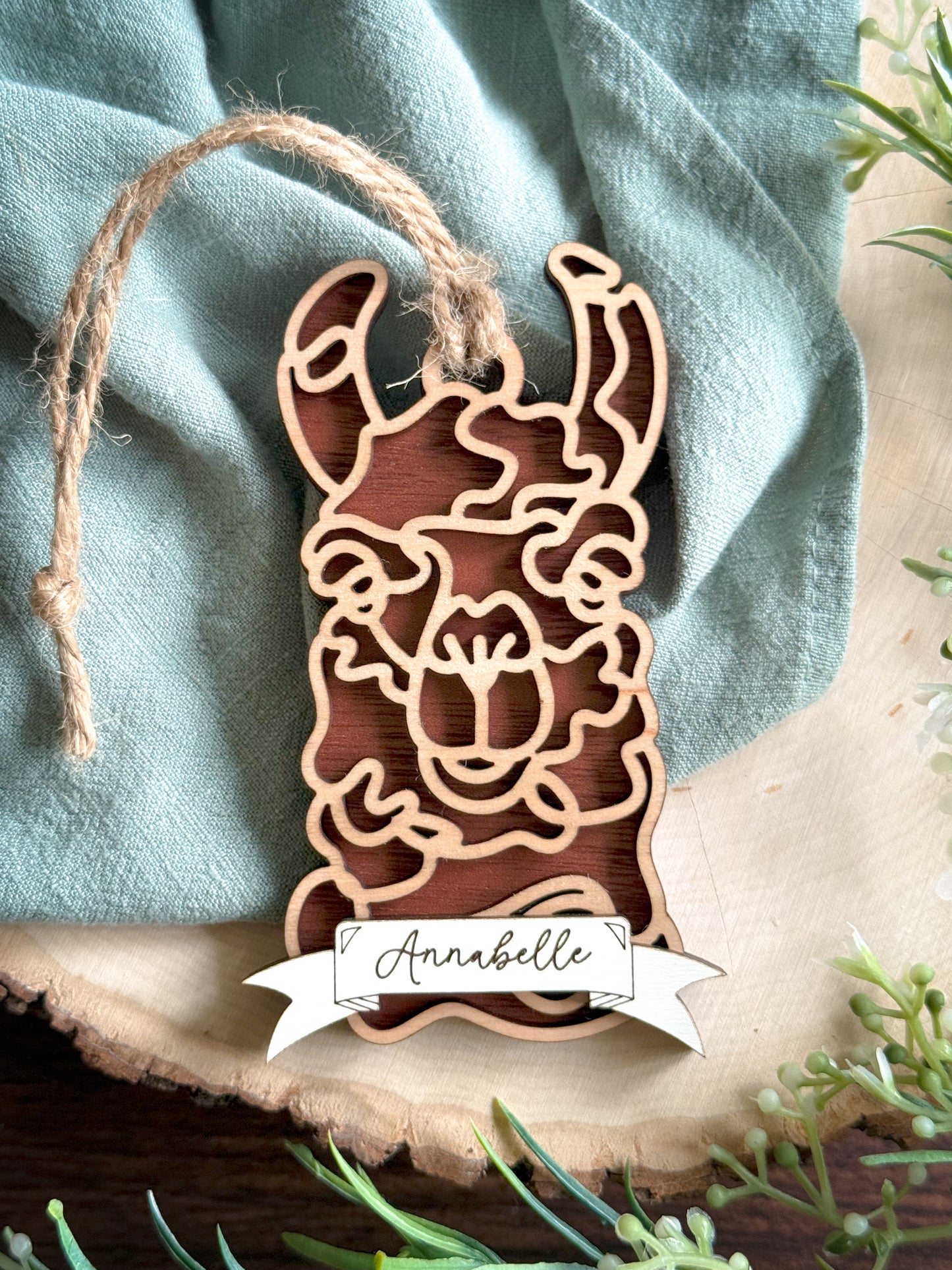 Farm Animal Line Art Ornament