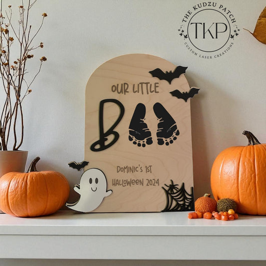 Our Little Boo Baby’s First Halloween Footprint Sign