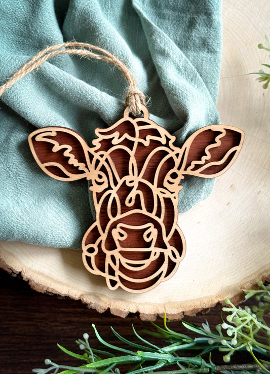 Farm Animal Line Art Ornament