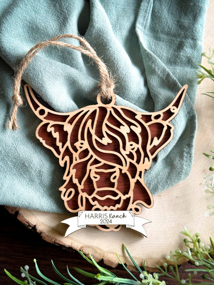 Farm Animal Line Art Ornament