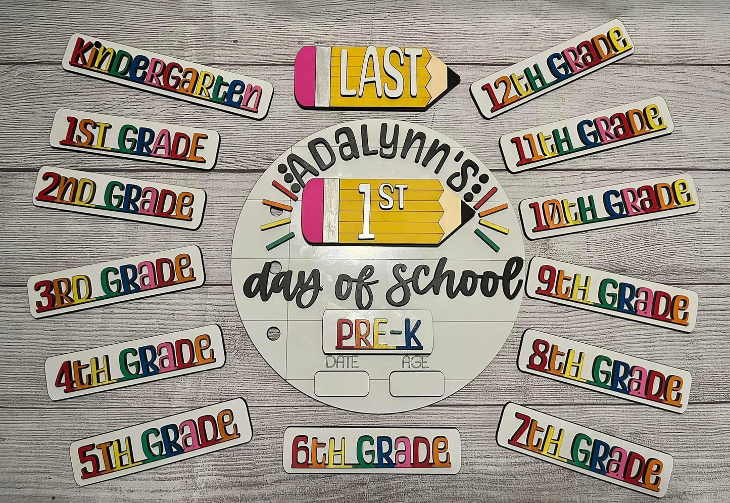 Personalized Rainbow School Sign