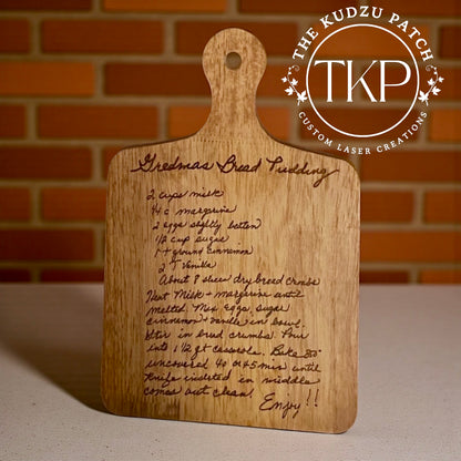 Handwritten Recipe Engraved Cutting Board