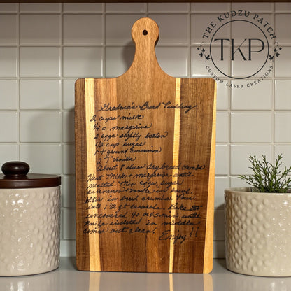 Handwritten Recipe Engraved Cutting Board